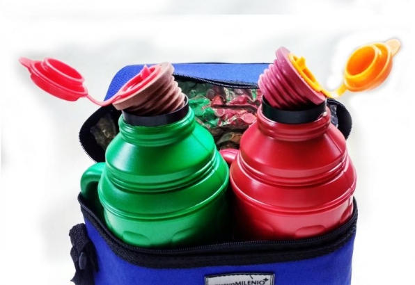 Matera premium para 2 termos y bolsillo grande