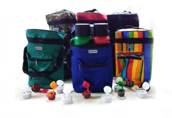 Matera premium para 2 termos y bolsillo grande