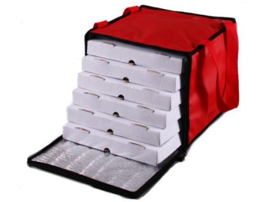 Bolso térmico para 6 cajas de pizza de 33x33 con velcro y cierre