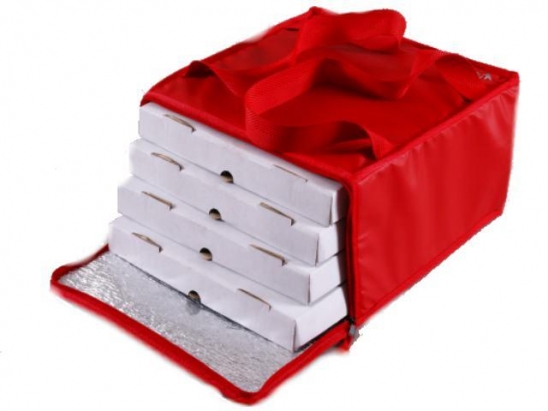 Bolso térmico para 4 cajas de pizza 41x41 con cierre y velcro